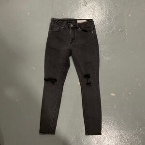 Pistola grey ripped high waisted skinny jeans